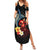 Hawaiian Whale and Volcanic Eruption Family Matching Summer Maxi Dress and Hawaiian Shirt Hibiscus and Kakau Pattern