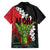 Hawaiian Halloween Family Matching Summer Maxi Dress and Hawaiian Shirt Horror Shaka Hand with Plumeria and Polynesian Tattoo Blood Color