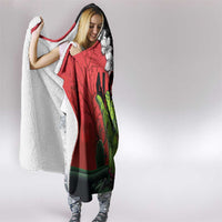 Hawaiian Halloween Hooded Blanket Horror Shaka Hand with Plumeria and Polynesian Tattoo Blood Color LT03 - Polynesian Pride