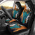 Hawaiian Halloween Car Seat Cover Horror Shaka Hand with Plumeria and Polynesian Tattoo Autumn Color
