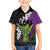 Hawaiian Halloween Family Matching Summer Maxi Dress and Hawaiian Shirt Horror Shaka Hand with Plumeria and Polynesian Tattoo Midnight Color