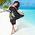 Hawaiian Halloween Sarong Horror Shaka Hand with Plumeria and Polynesian Tattoo Midnight Color