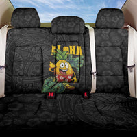 Hawaiian Halloween Back Car Seat Cover Aloha Pinapple with Mysterious Hands and Polynesian Tribal Tattoo LT03 One Size Black - Polynesian Pride