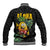 Hawaiian Halloween Baseball Jacket Aloha Pinapple with Mysterious Hands and Polynesian Tribal Tattoo