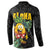 Hawaiian Halloween Button Sweatshirt Aloha Pinapple with Mysterious Hands and Polynesian Tribal Tattoo