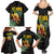 Hawaiian Halloween Family Matching Summer Maxi Dress and Hawaiian Shirt Aloha Pinapple with Mysterious Hands and Polynesian Tribal Tattoo