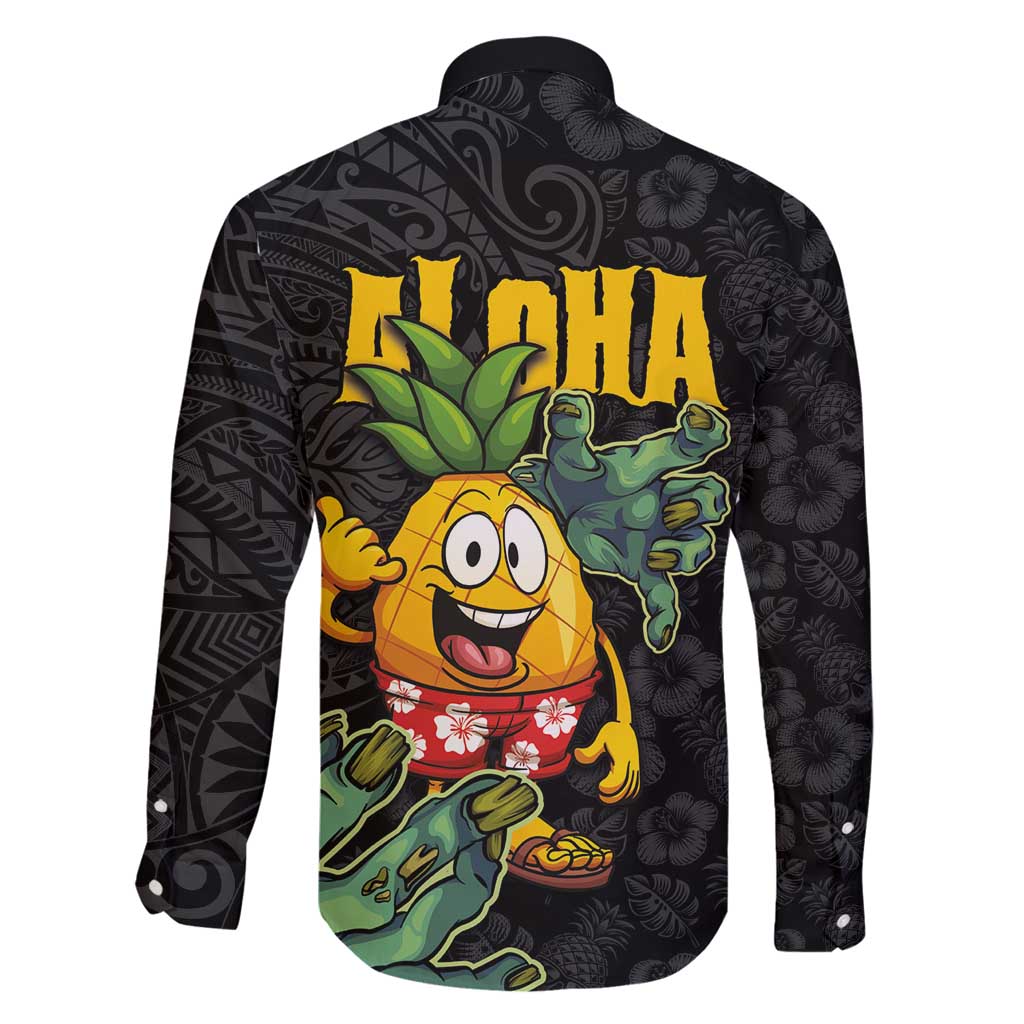 Hawaiian Halloween Family Matching Summer Maxi Dress and Hawaiian Shirt Aloha Pinapple with Mysterious Hands and Polynesian Tribal Tattoo LT03 - Polynesian Pride