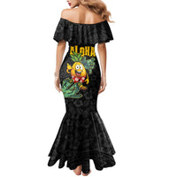 Hawaiian Halloween Mermaid Dress Aloha Pinapple with Mysterious Hands and Polynesian Tribal Tattoo