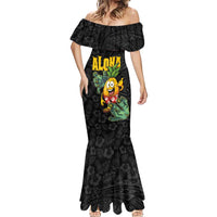 Hawaiian Halloween Mermaid Dress Aloha Pinapple with Mysterious Hands and Polynesian Tribal Tattoo