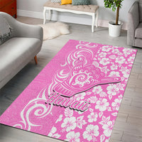 Hawaii Kauai Island Area Rug Hibiscus Pattern Seamless Tribal Simple Pink LT03 - Polynesian Pride