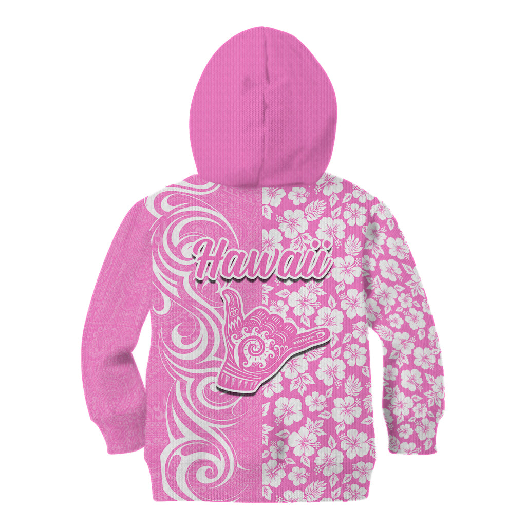 Hawaii Kauai Island Kid Hoodie Hibiscus Pattern Seamless Tribal Simple Pink LT03 - Polynesian Pride