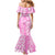 Hawaii Kauai Island Mermaid Dress Hibiscus Pattern Seamless Tribal Simple Pink LT03 - Polynesian Pride