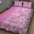 Hawaii Kauai Island Quilt Bed Set Hibiscus Pattern Seamless Tribal Simple Pink LT03 - Polynesian Pride