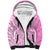 Hawaii Kauai Island Sherpa Hoodie Hibiscus Pattern Seamless Tribal Simple Pink LT03 Unisex Pink - Polynesian Pride