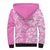 Hawaii Kauai Island Sherpa Hoodie Hibiscus Pattern Seamless Tribal Simple Pink LT03 - Polynesian Pride