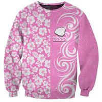 Hawaii Kauai Island Sweatshirt Hibiscus Pattern Seamless Tribal Simple Pink LT03 Unisex Pink - Polynesian Pride