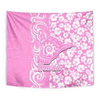 Hawaii Kauai Island Tapestry Hibiscus Pattern Seamless Tribal Simple Pink LT03 - Polynesian Pride