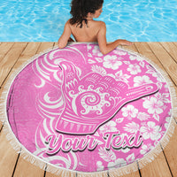 Custom Hawaii Kauai Island Beach Blanket Hibiscus Pattern Seamless Tribal Simple Pink LT03 - Wonder Print Shop