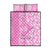 Custom Hawaii Kauai Island Quilt Bed Set Hibiscus Pattern Seamless Tribal Simple Pink LT03 Pink - Polynesian Pride