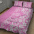 Custom Hawaii Kauai Island Quilt Bed Set Hibiscus Pattern Seamless Tribal Simple Pink LT03 - Polynesian Pride