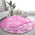 Custom Hawaii Kauai Island Round Carpet Hibiscus Pattern Seamless Tribal Simple Pink LT03 - Polynesian Pride