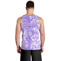 Hawaii Kauai Island Men Tank Top Hibiscus Pattern Seamless Tribal Simple Purple LT03 - Polynesian Pride