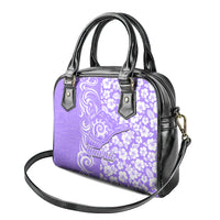 Hawaii Kauai Island Shoulder Handbag Hibiscus Pattern Seamless Tribal Simple Purple LT03 - Polynesian Pride