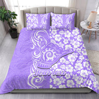Custom Hawaii Kauai Island Bedding Set Hibiscus Pattern Seamless Tribal Simple Purple LT03 - Polynesian Pride