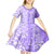 Custom Hawaii Kauai Island Kid Short Sleeve Dress Hibiscus Pattern Seamless Tribal Simple Purple LT03 - Polynesian Pride