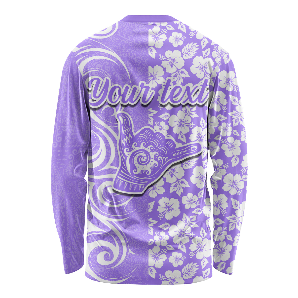 Custom Hawaii Kauai Island Long Sleeve Shirt Hibiscus Pattern Seamless Tribal Simple Purple LT03 - Polynesian Pride