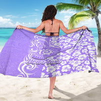 Custom Hawaii Kauai Island Sarong Hibiscus Pattern Seamless Tribal Simple Purple LT03 - Polynesian Pride