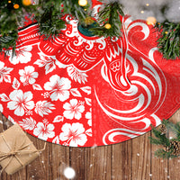 Hawaii Kauai Island Tree Skirt Hibiscus Pattern Seamless Tribal Simple Red LT03 - Polynesian Pride