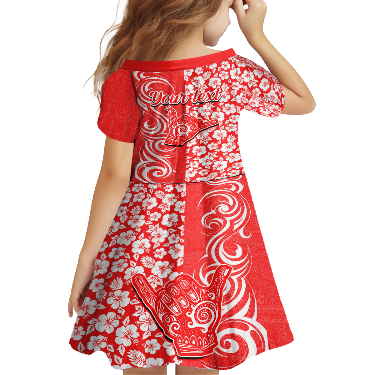 Custom Hawaii Kauai Island Family Matching Tank Maxi Dress and Hawaiian Shirt Hibiscus Pattern Seamless Tribal Simple Red LT03 - Polynesian Pride