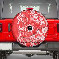 Custom Hawaii Kauai Island Spare Tire Cover Hibiscus Pattern Seamless Tribal Simple Red LT03 - Polynesian Pride