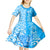 Hawaii Kauai Island Kid Short Sleeve Dress Hibiscus Pattern Seamless Tribal Simple Blue LT03 - Polynesian Pride
