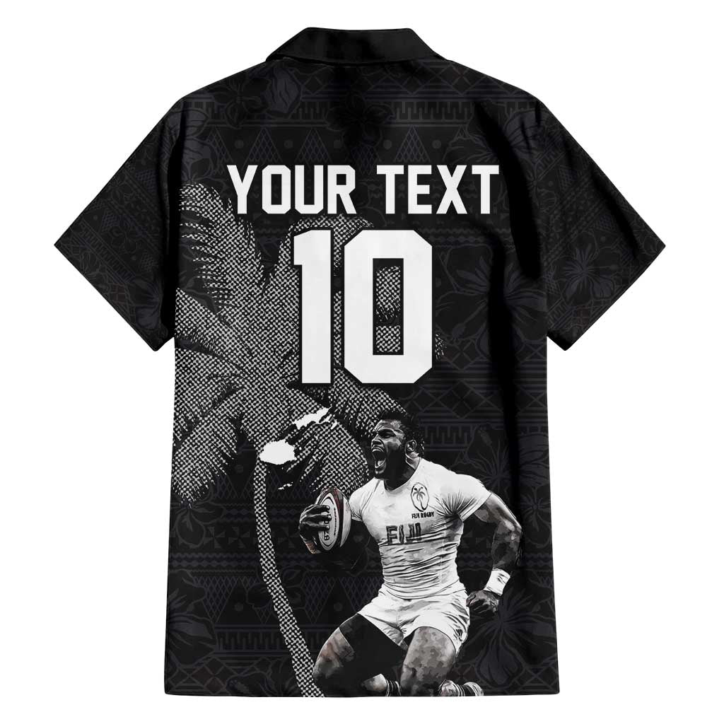 Custom Fiji Rugby Pacific Champions 2024 Family Matching Long Sleeve Bodycon Dress and Hawaiian Shirt Anniversary 7 Titles - Fijians Rugby and Tapa Hibiscus Black Art LT03 - Polynesian Pride