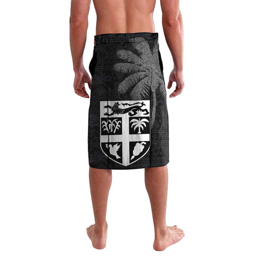 Custom Fiji Rugby Pacific Champions 2024 Lavalava Anniversary 7 Titles - Fijians Rugby and Tapa Hibiscus Black Art