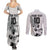 Custom Fiji Rugby Pacific Champions 2024 Couples Matching Summer Maxi Dress and Long Sleeve Button Shirt Anniversary 7 Titles - Fijians Rugby and Tapa Hibiscus White Art