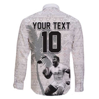 Custom Fiji Rugby Pacific Champions 2024 Family Matching Long Sleeve Bodycon Dress and Hawaiian Shirt Anniversary 7 Titles - Fijians Rugby and Tapa Hibiscus White Art LT03 - Polynesian Pride