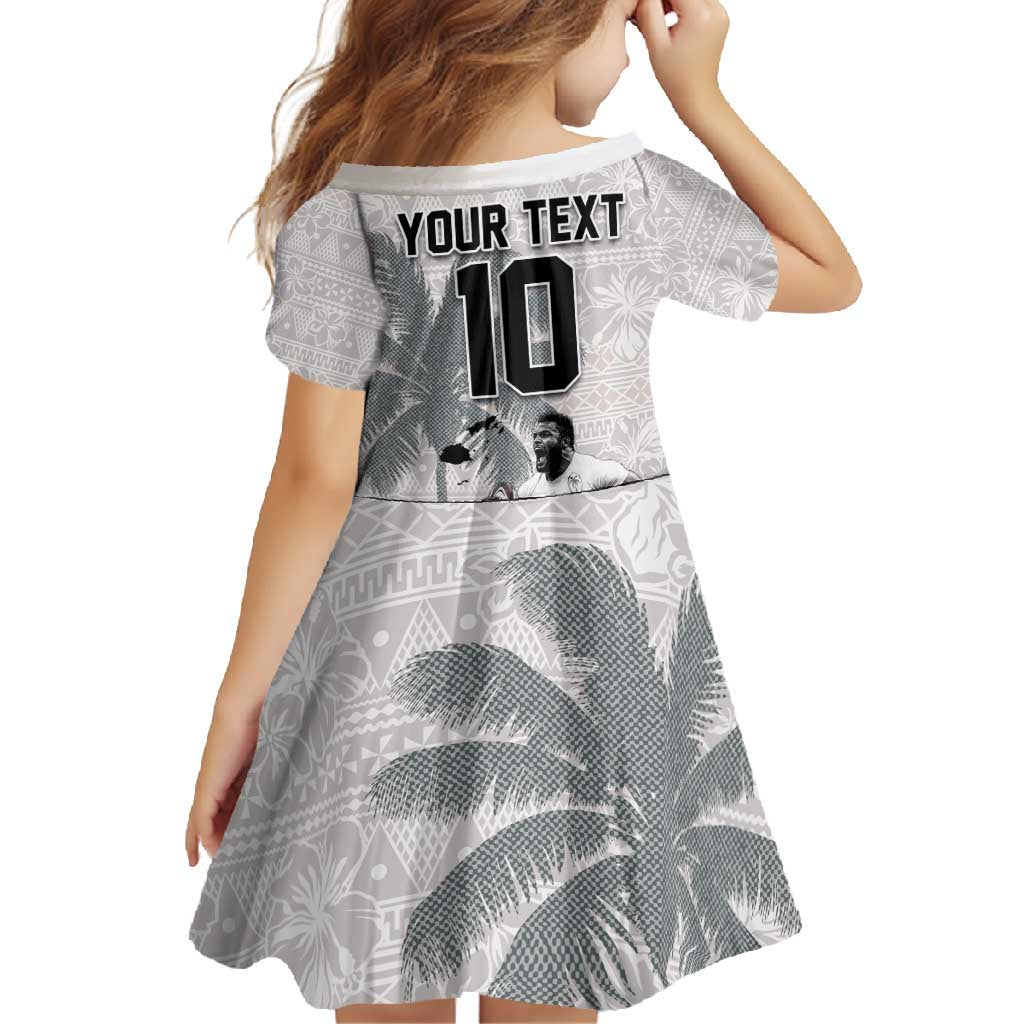 Custom Fiji Rugby Pacific Champions 2024 Family Matching Off Shoulder Maxi Dress and Hawaiian Shirt Anniversary 7 Titles - Fijians Rugby and Tapa Hibiscus White Art