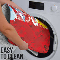 Hawaiian Mele Kalikimaka Bathroom Set Funny Santa Riding Lei Dolphin with Kakau Tattoos - Polynesian Pride