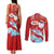 Hawaiian Mele Kalikimaka Couples Matching Tank Maxi Dress and Long Sleeve Button Shirt Funny Santa Riding Lei Dolphin with Kakau Tattoos - Polynesian Pride