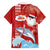 Hawaiian Mele Kalikimaka Family Matching Off The Shoulder Long Sleeve Dress and Hawaiian Shirt Funny Santa Riding Lei Dolphin with Kakau Tattoos - Polynesian Pride
