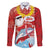 Hawaiian Mele Kalikimaka Family Matching Off The Shoulder Long Sleeve Dress and Hawaiian Shirt Funny Santa Riding Lei Dolphin with Kakau Tattoos - Polynesian Pride