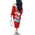 Hawaiian Mele Kalikimaka Family Matching Off The Shoulder Long Sleeve Dress and Hawaiian Shirt Funny Santa Riding Lei Dolphin with Kakau Tattoos - Polynesian Pride