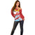Hawaiian Mele Kalikimaka Off Shoulder Sweater Funny Santa Riding Lei Dolphin with Kakau Tattoos - Polynesian Pride