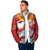 Hawaiian Mele Kalikimaka Padded Jacket Funny Santa Riding Lei Dolphin with Kakau Tattoos - Polynesian Pride