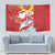 Hawaiian Mele Kalikimaka Tapestry Funny Santa Riding Lei Dolphin with Kakau Tattoos - Polynesian Pride