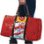 Hawaiian Mele Kalikimaka Travel Bag Funny Santa Riding Lei Dolphin with Kakau Tattoos - Polynesian Pride