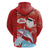 Hawaiian Mele Kalikimaka Zip Hoodie Funny Santa Riding Lei Dolphin with Kakau Tattoos - Polynesian Pride
